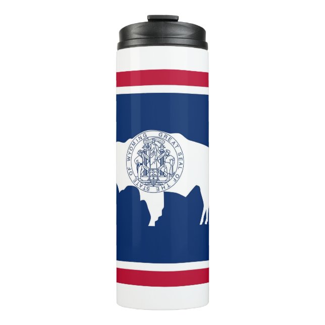 Thermal Tumbler with flag of Wyoming, USA (Front)