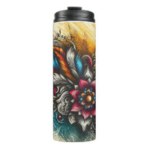 Thermal Tumbler with hand sketched design 