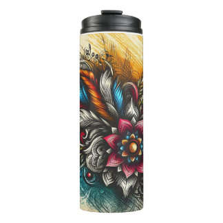 Thermal Tumbler with hand sketched design 