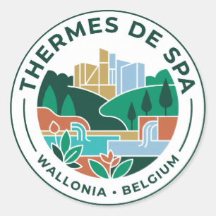 Thermes de Spa Belgium Classic Round Sticker