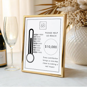 Thermometer Fundraiser Donation Goal Tracker Sign