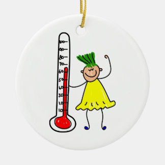 Thermometer Kid Ceramic Tree Decoration