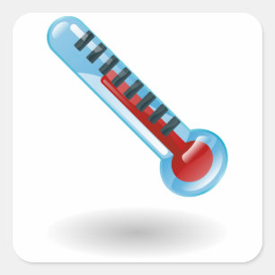 Thermometer Temperature Square Sticker