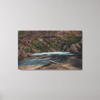 Thermopolis, WY - Big Horn Hot Springs View Canvas Print