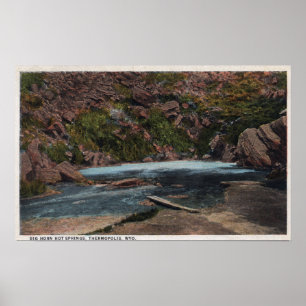 Thermopolis, WY - Big Horn Hot Springs View Poster