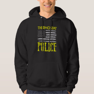 Thermostat Police Us Flag Distressed Dad Joke 2 Hoodie