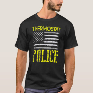 Thermostat Police Us Flag Distressed Dad Joke 2 T-Shirt