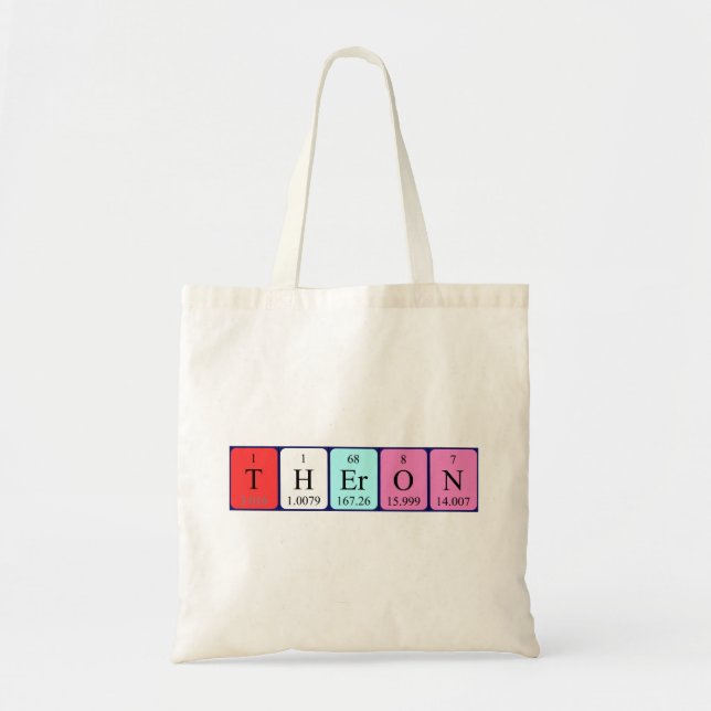 Theron periodic table name tote bag (Front)