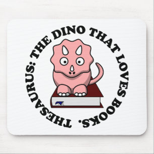 Thesaurus: A Dinosaur Who Loves Reading Books Mouse Mat