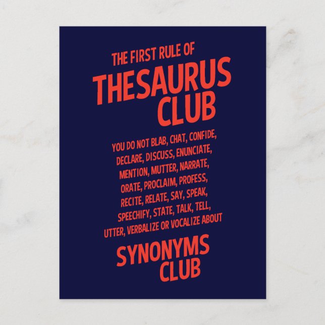 Thesaurus Club Postcard (Front)