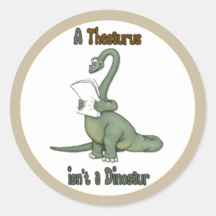 Thesaurus Dinosaur Classic Round Sticker