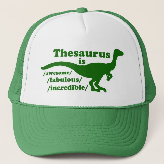 Thesaurus Dinosaur trucker Hat (Front)