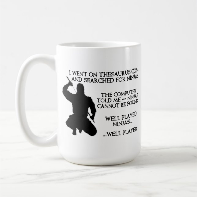 Thesaurus Ninjas Funny NinjaMug Coffee Mug (Left)