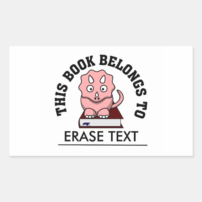 Thesaurus: The Dinosaur that Loves to Read Books Rectangular Sticker (Front)