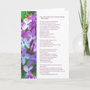 These are the gifts you've shared...Friendship Thank You Card