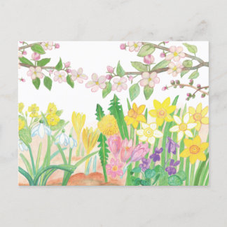 These Are the Spring Flowers that Radiate Joy Holiday Postcard