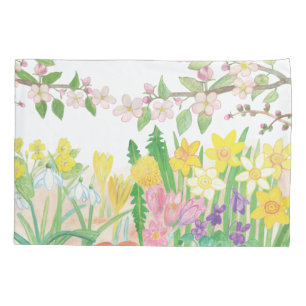 These Are the Spring Flowers that Radiate Joy  Pillowcase
