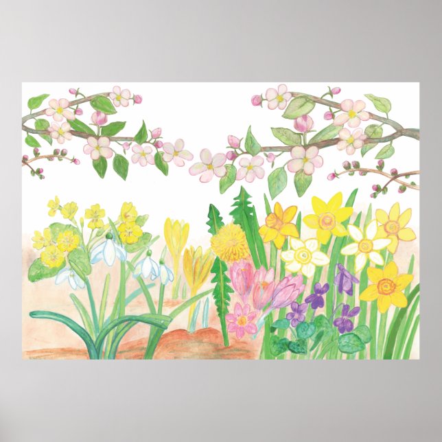These Are the Spring Flowers that Radiate Joy Poster (Front)
