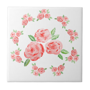 These are watercolor elegant roses tile