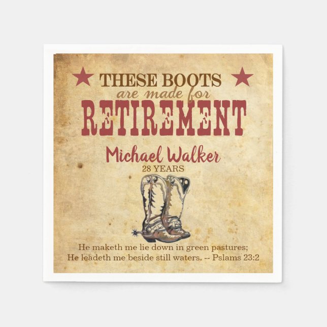 These Boots Are Made for Retirement Napkin (Front)