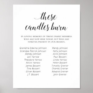 These Candles Burn Family Reunion Memorial Poster