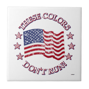 These Colours Don't Run! American Flag & Stars Tile