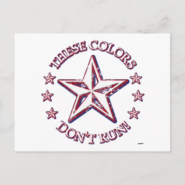 These Colours Don't Run! Star Postcard (Front)