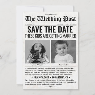 These Kids Are Getting Married Wedding Newspaper Holiday Card