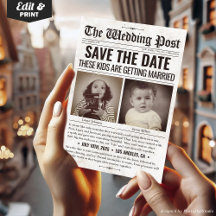 These Kids Are Getting Married Wedding Newspaper