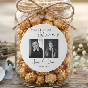 These Kids Are Getting Married Wedding Sign Classic Round Sticker