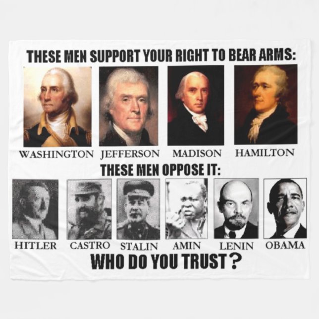THESE MEN SUPPORT YOUR RIGHT TO BEAR ARMS FLEECE BLANKET (Front (Horizontal))