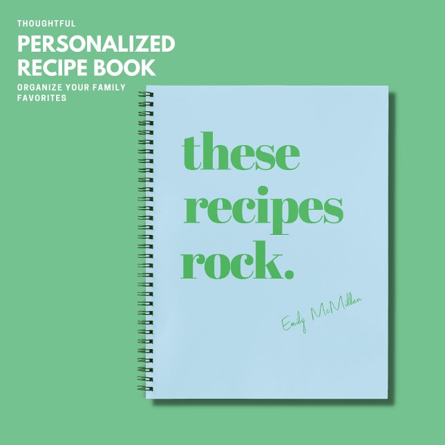 These Recipes Rock Colourful Blue and Green Recipe Notebook (Creator Uploaded)