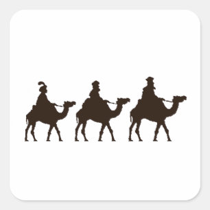 These Three Kings of Orient Are Christmas Drawing Square Sticker