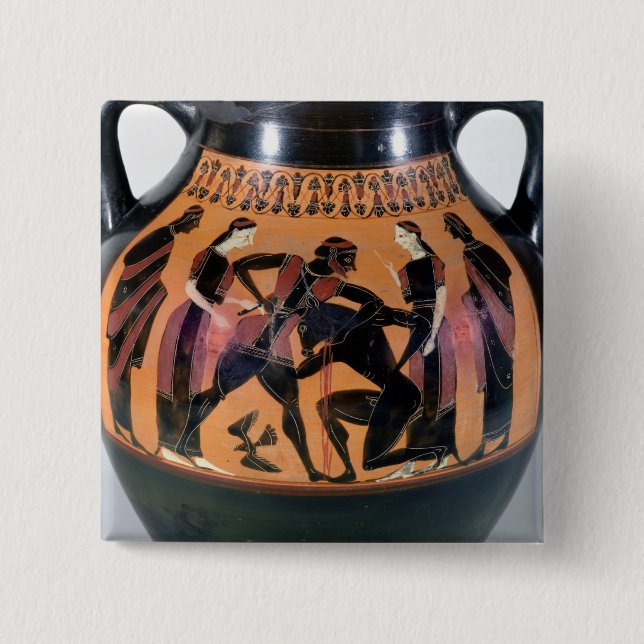 Theseus Fighting the Minotaur 15 Cm Square Badge (Front)