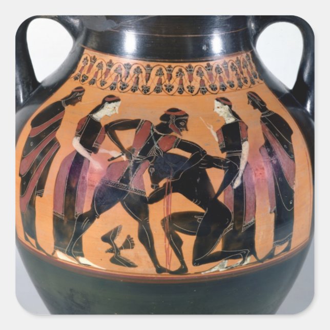 Theseus Fighting the Minotaur Square Sticker (Front)