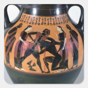 Theseus Fighting the Minotaur Square Sticker