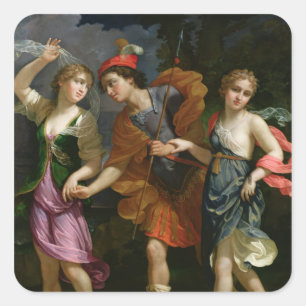 Theseus with Ariadne and Phaedra Square Sticker