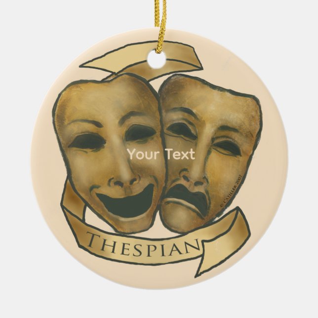 Thespian Actor  Ceramic Tree Decoration (Front)