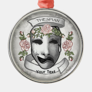 Thespian Actor Masks Metal Tree Decoration