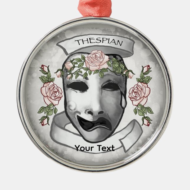  Thespian  Actor Masks Metal Tree Decoration (Front)