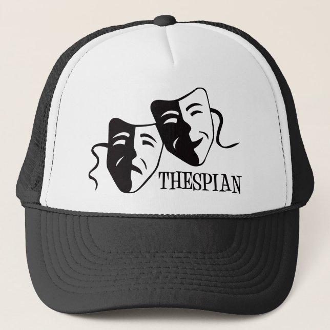 thespian black trucker hat (Front)