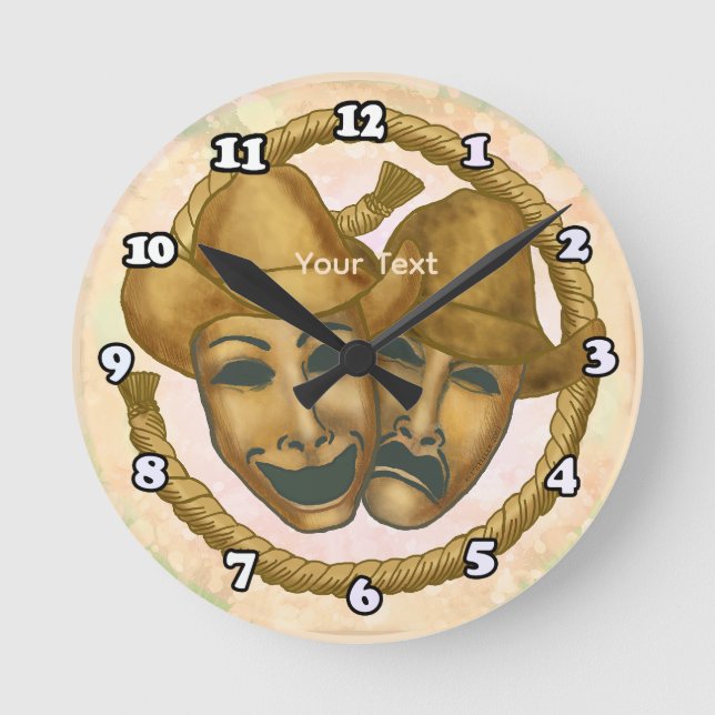 Thespian Cowboy  Round Clock (Front)