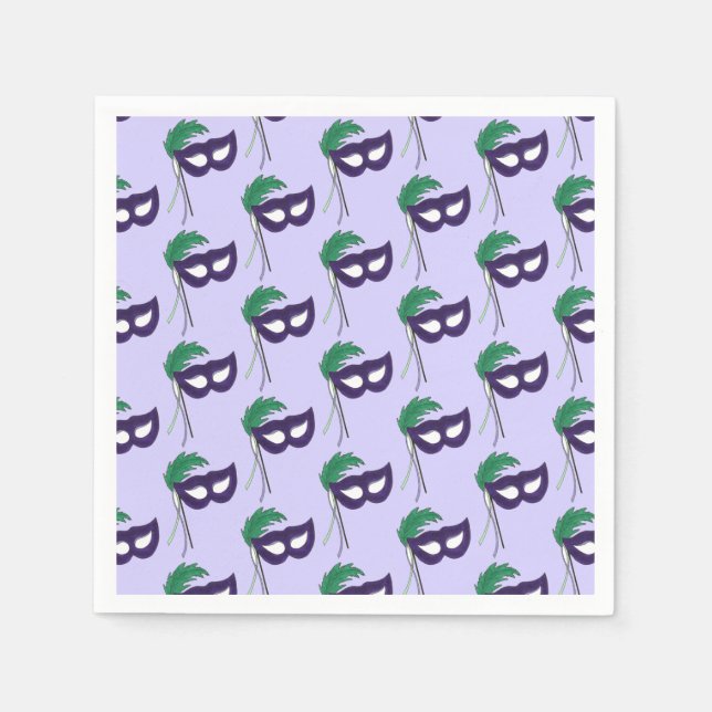 Thespian Drama Theatre Masquerade Mask Mardi Gras Napkin (Front)