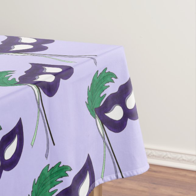 Thespian Drama Theatre Masquerade Mask Mardi Gras Tablecloth (In Situ)