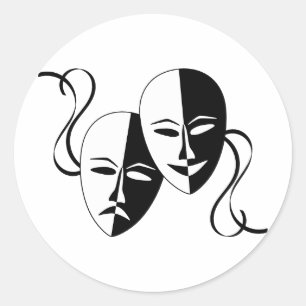 Thespian Masks Classic Round Sticker