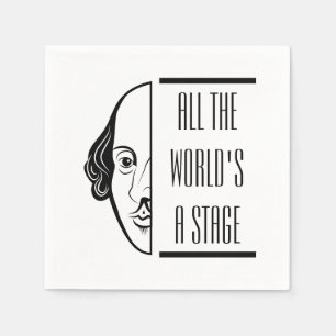 Thespian Shakespeare Quote All The World's A Stage Napkin