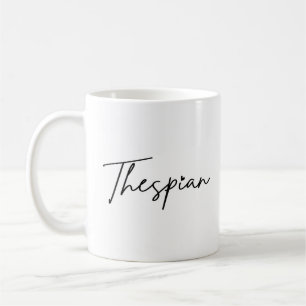 Thespian Typo Black Writing Coffee Mug