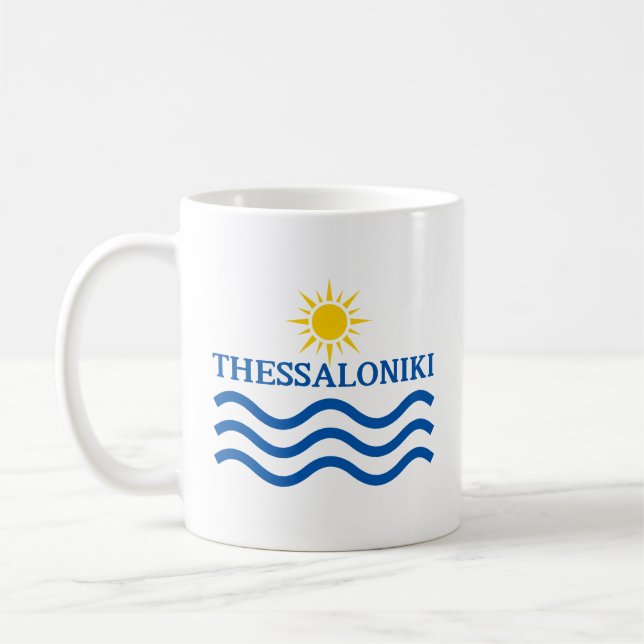 THESSALONIKI Greece, Sun Waves Coffee Mug (Left)