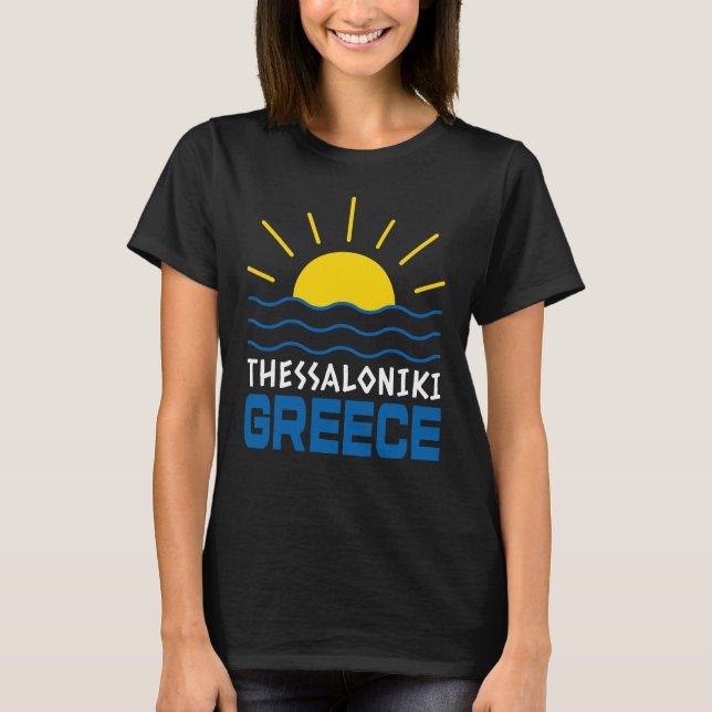 Thessaloniki Greece Sunshine And Sea Waves Women's T-Shirt (Front)