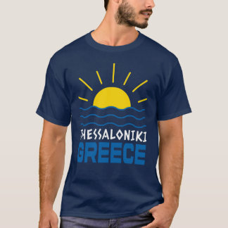 Thessaloniki Greece Sunshine, Sea Men's Navy Blue T-Shirt